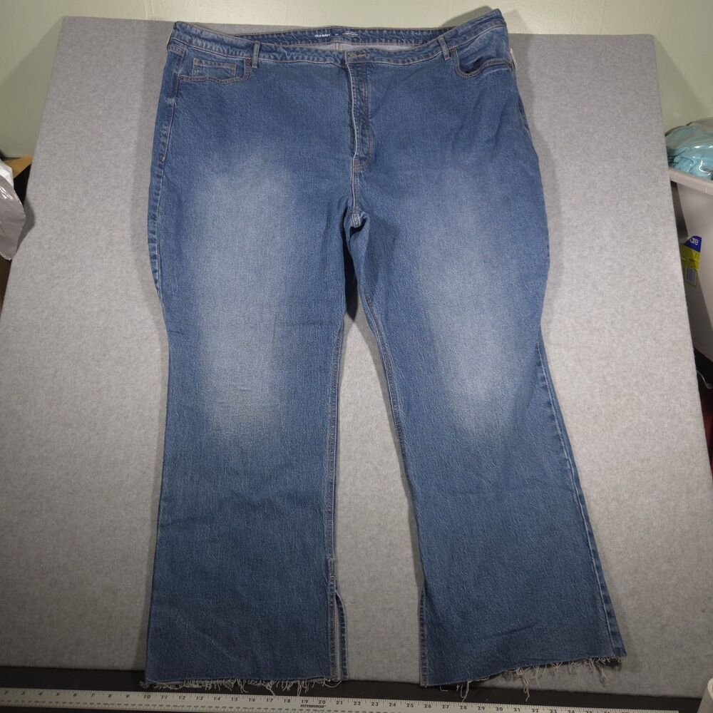 NWT Old Navy Jeans Womens 30 Plus Extra High Rise Kicker Boot-Cut Smooth Blue